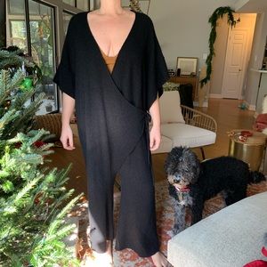 Free people black romper with fringe